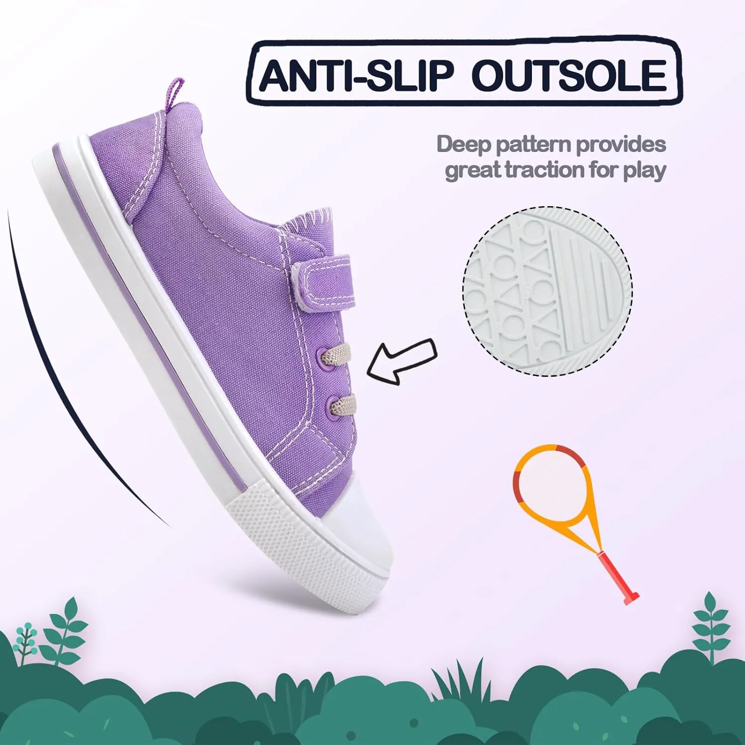 K KomForme Toddler Shoes Boys Girls Canvas Sneakers Size 4-13