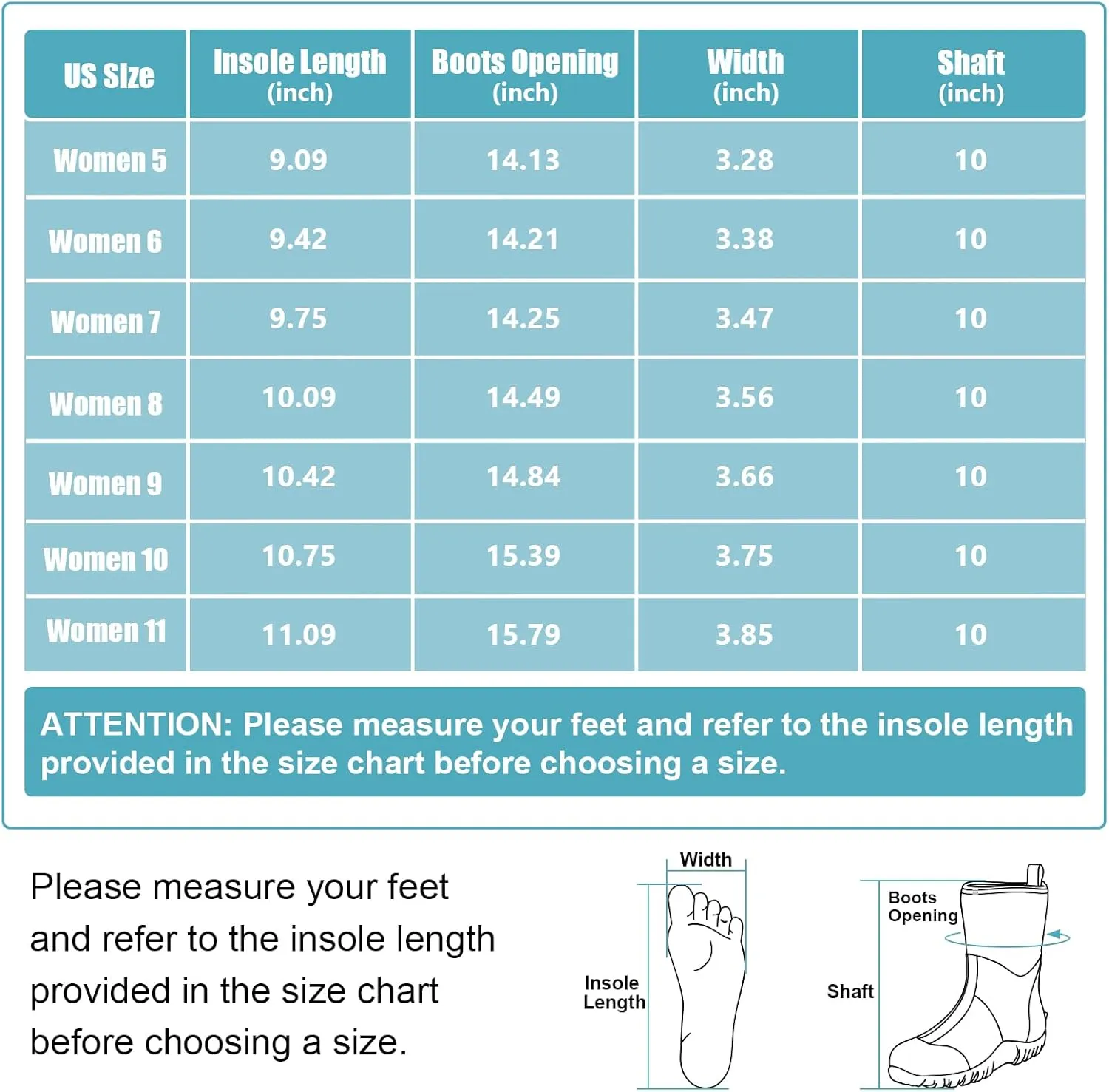 Kalkal Rubber Boots for Women, Waterproof Mid Calf Women Rain Boots with Steel Shank, 6mm Neoprene Insulated Rubber Garden Boots for Women Mud Working Farming Fishing