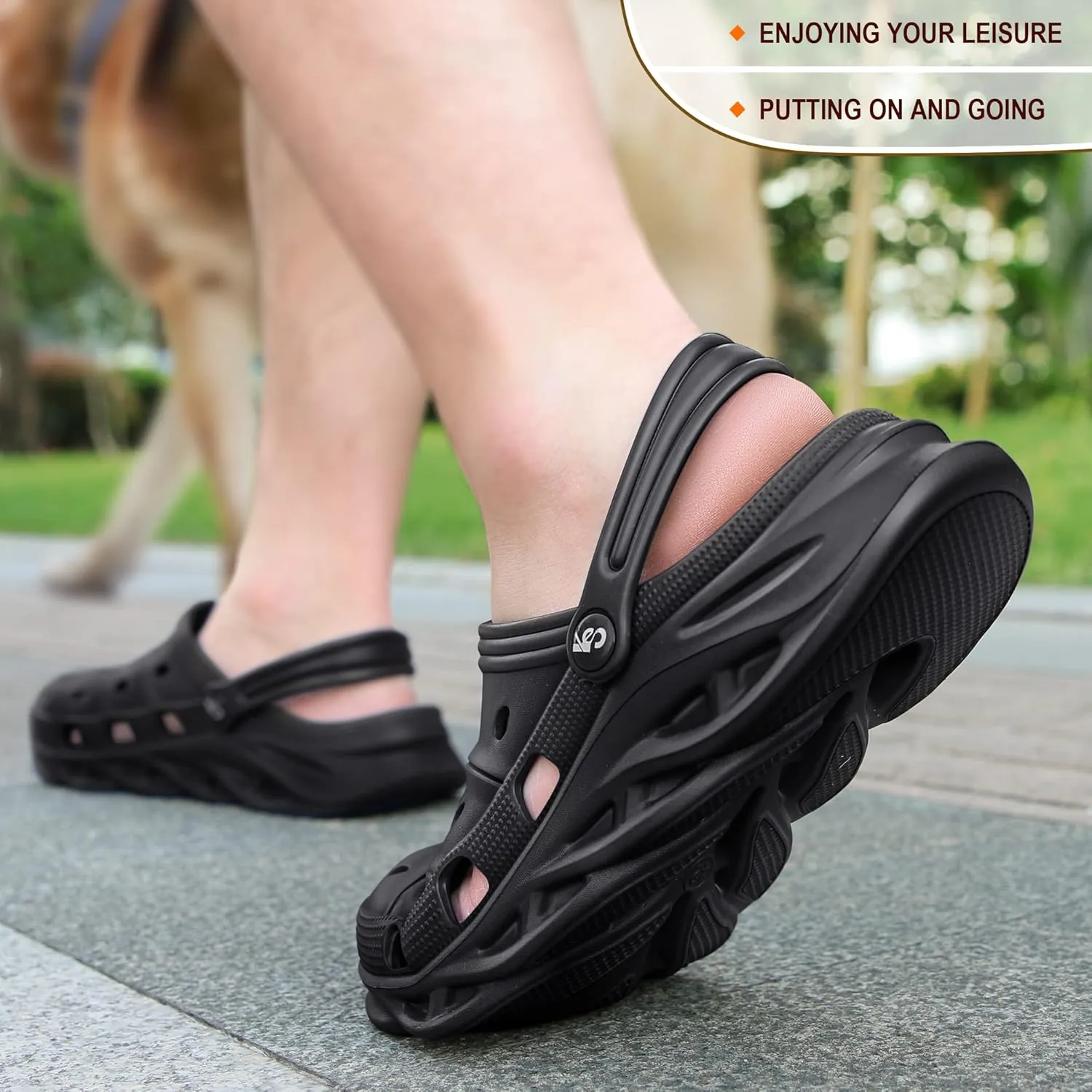 KEMISANT Men Clogs, Unisex Slip-on Yard Garden Shoes Mules Cleaner Shoes House Work Cushioned Supportive