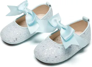 Kiderence Baby Girls Prewalker Mary Jane Flats Bowknot Princess Dress Shoes (Infant/Toddler)