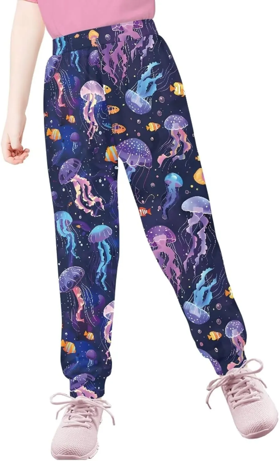 Kid's Active Athletic Pants Elastic Waist Jogger Sweatpants with Pockets