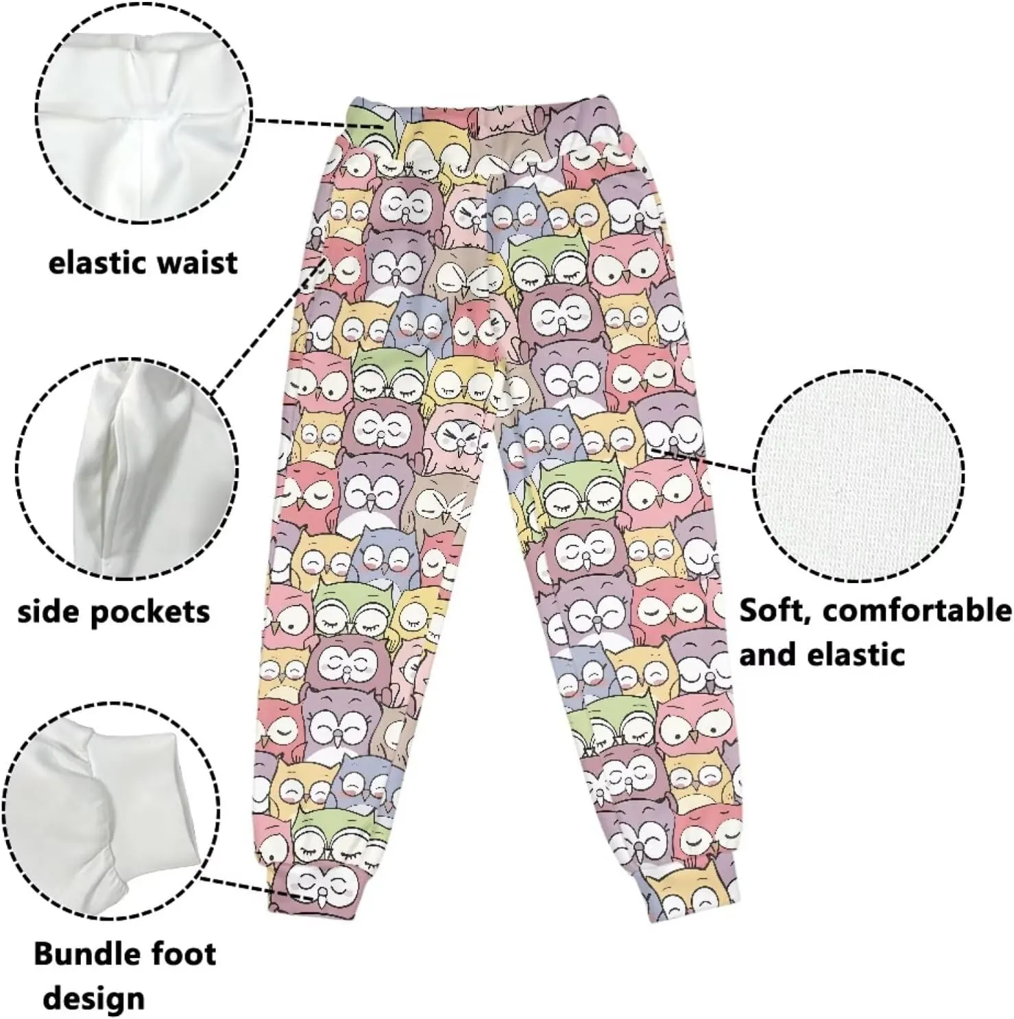 Kid's Active Athletic Pants Elastic Waist Jogger Sweatpants with Pockets