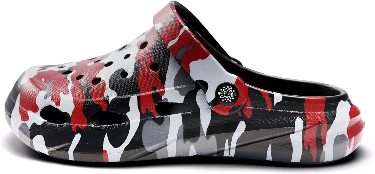 Kids Boys Girls Classic Camo Beach Clogs | Lightweight Water Sandals - Quick-Dry Non-Slip Light and Durable （Little Kid/Big Kid）