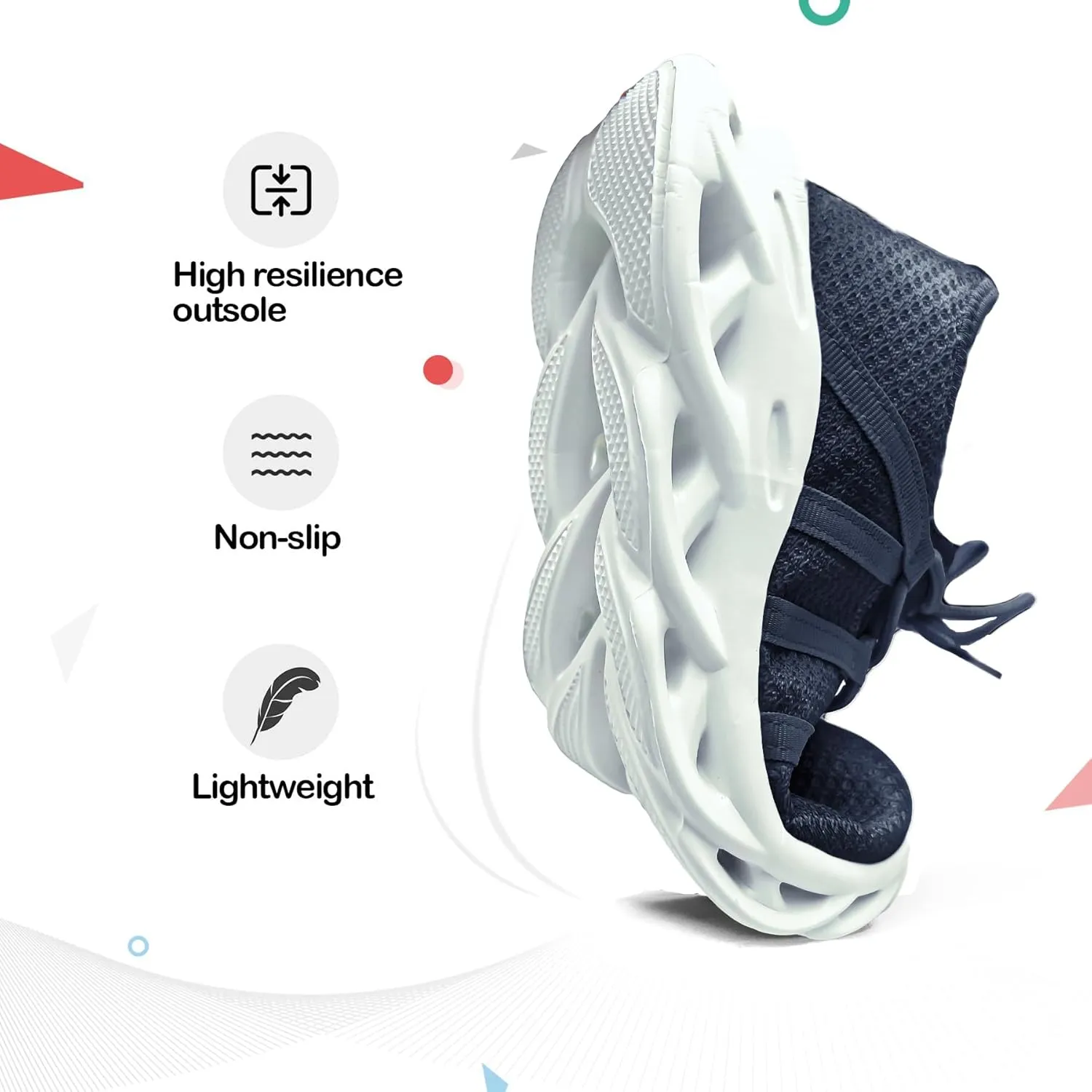 Kids Outdoor Running Shoes, Boys Non-Slip Mesh Lightweight Walking Sneakers, Girls Athletic Sports Tennis Shoes