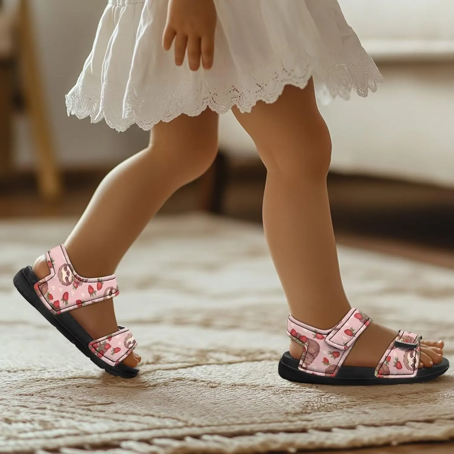 Kids Sandals Summer Non-slip Open Toe Slippers Double Buckle Toddler Two Strapped Teens Casual Athletic Summer Shoe