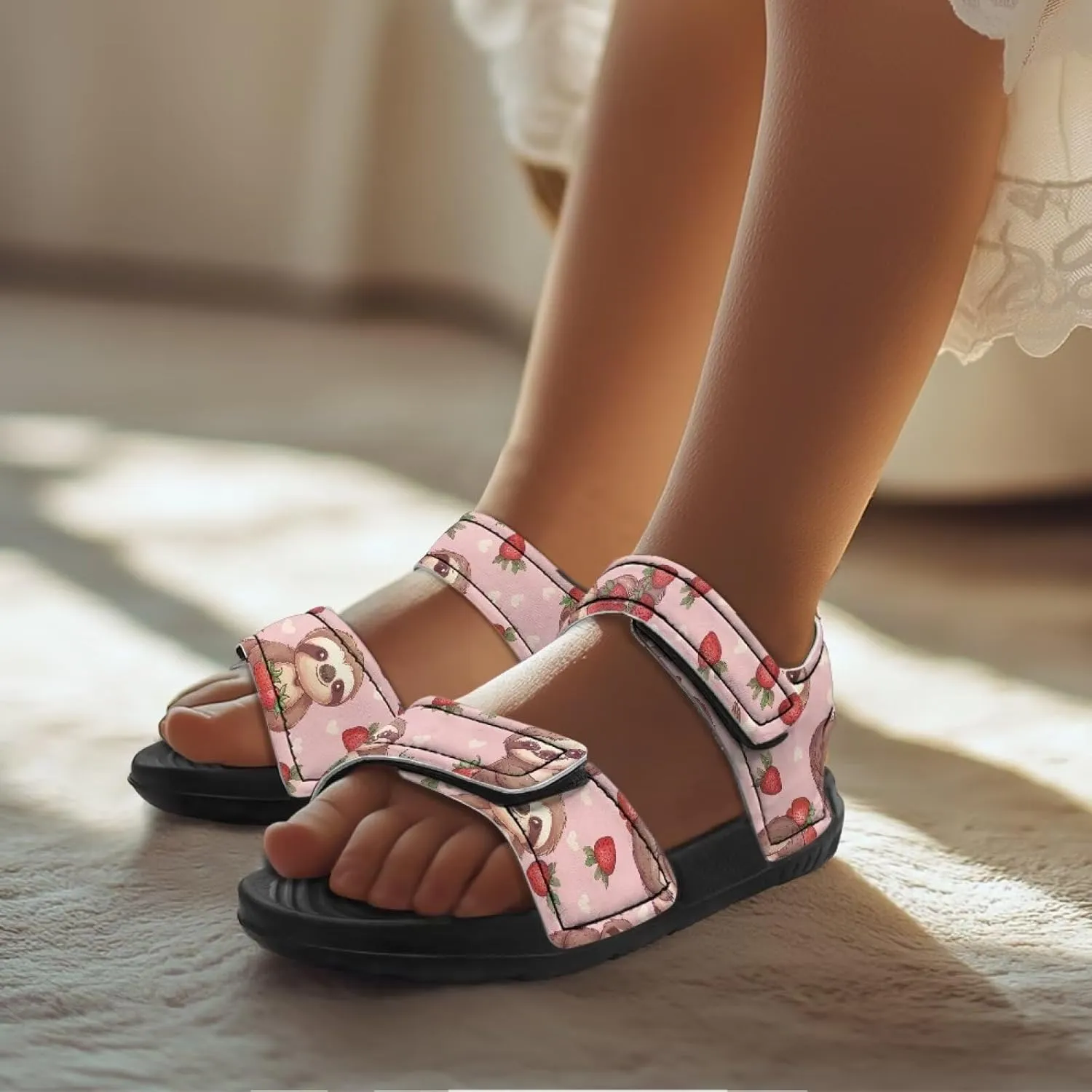Kids Sandals Summer Non-slip Open Toe Slippers Double Buckle Toddler Two Strapped Teens Casual Athletic Summer Shoe