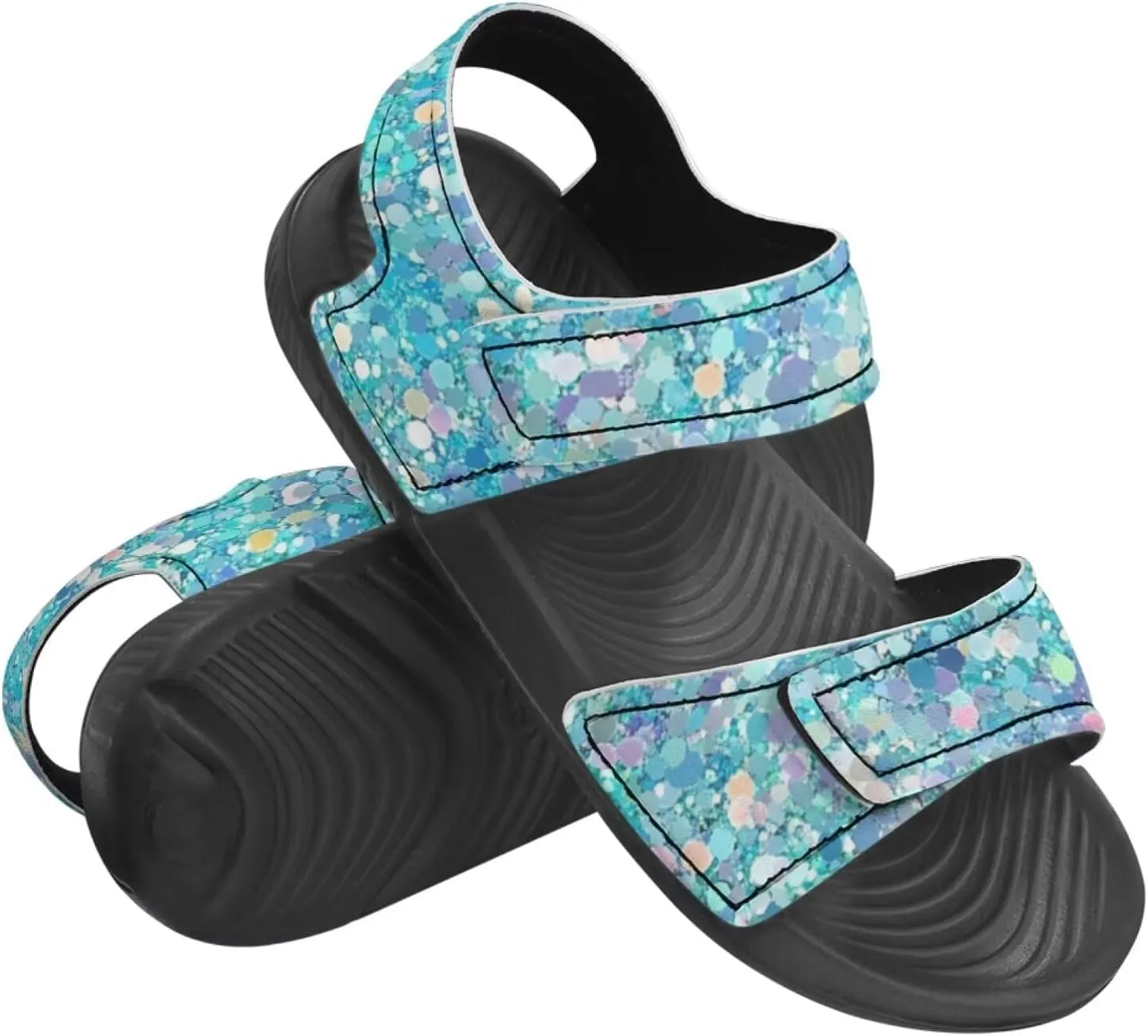 Kids Sandals Summer Shoes Girls Slide Sandals Slip On Toddler Shoes Double Buckle Strap Open Toe EVA Slippers