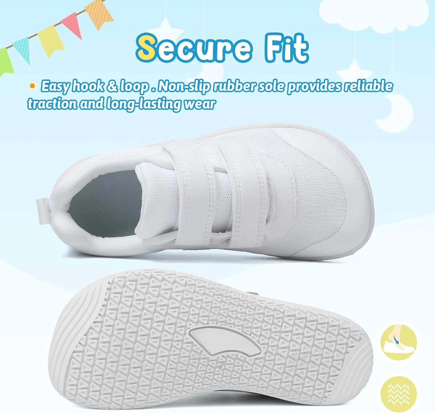 Kids Slip On Barefoot Toddler Boys/Girls Wide Toe Box Sneakers Zero Drop Minimalist Outdoor Activities Walking Running Shoes