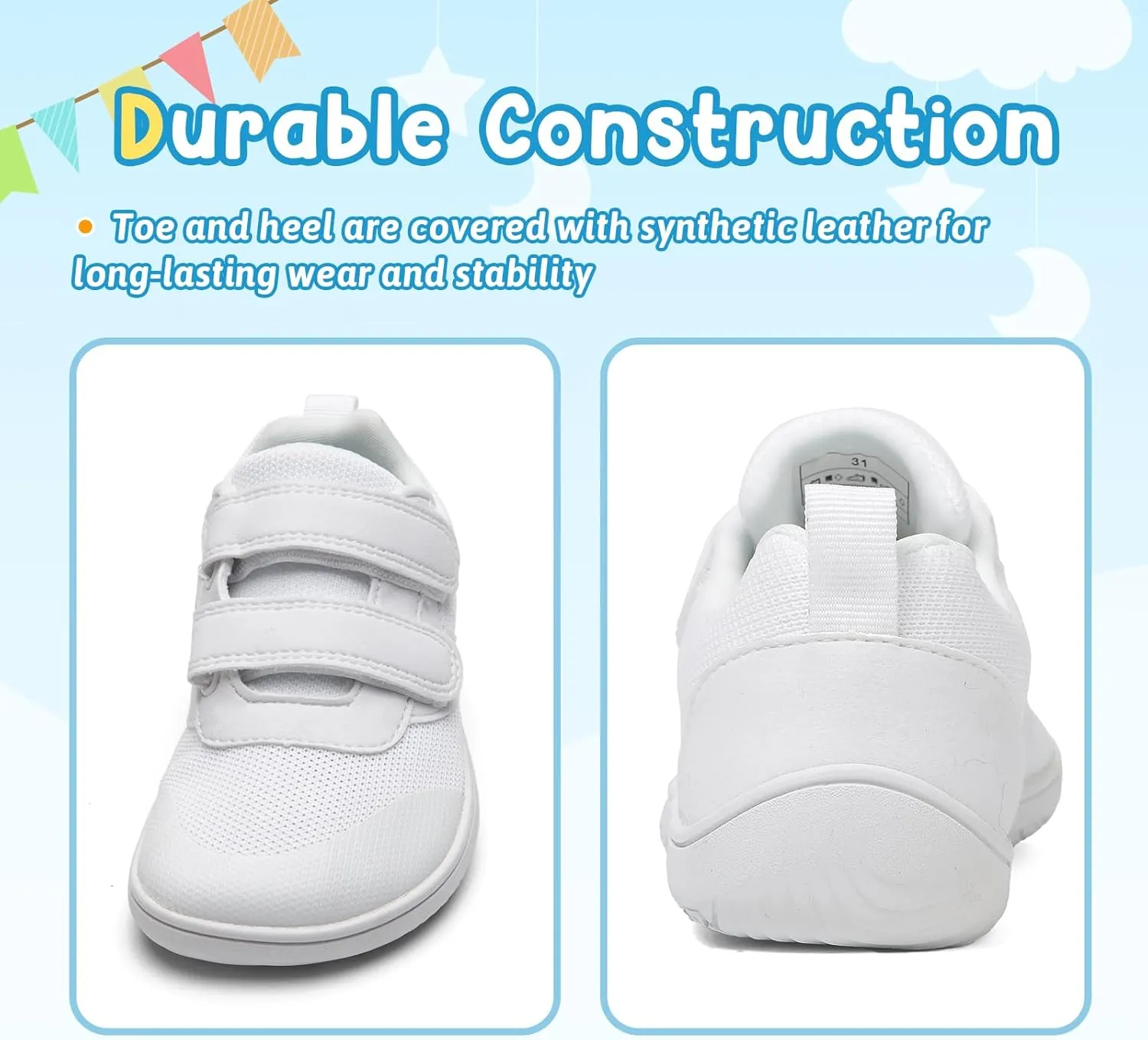 Kids Slip On Barefoot Toddler Boys/Girls Wide Toe Box Sneakers Zero Drop Minimalist Outdoor Activities Walking Running Shoes
