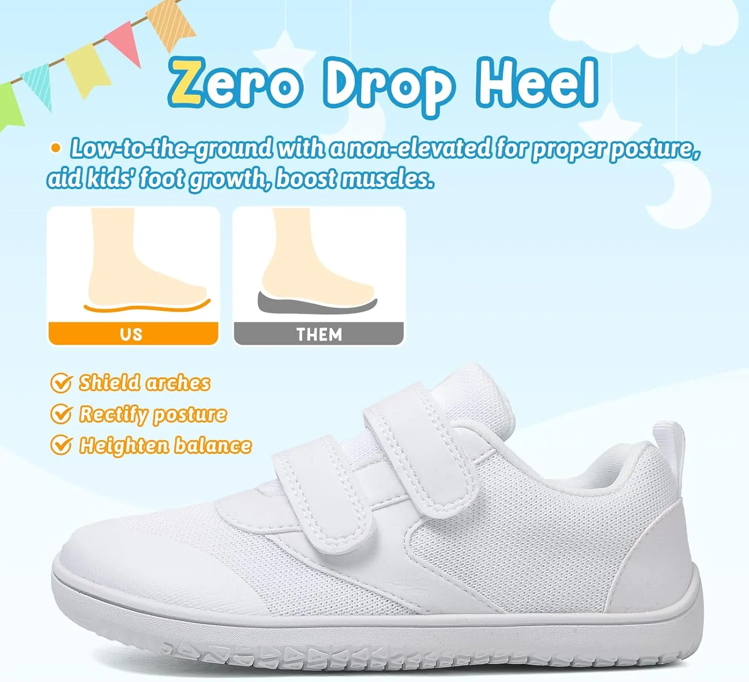 Kids Slip On Barefoot Toddler Boys/Girls Wide Toe Box Sneakers Zero Drop Minimalist Outdoor Activities Walking Running Shoes