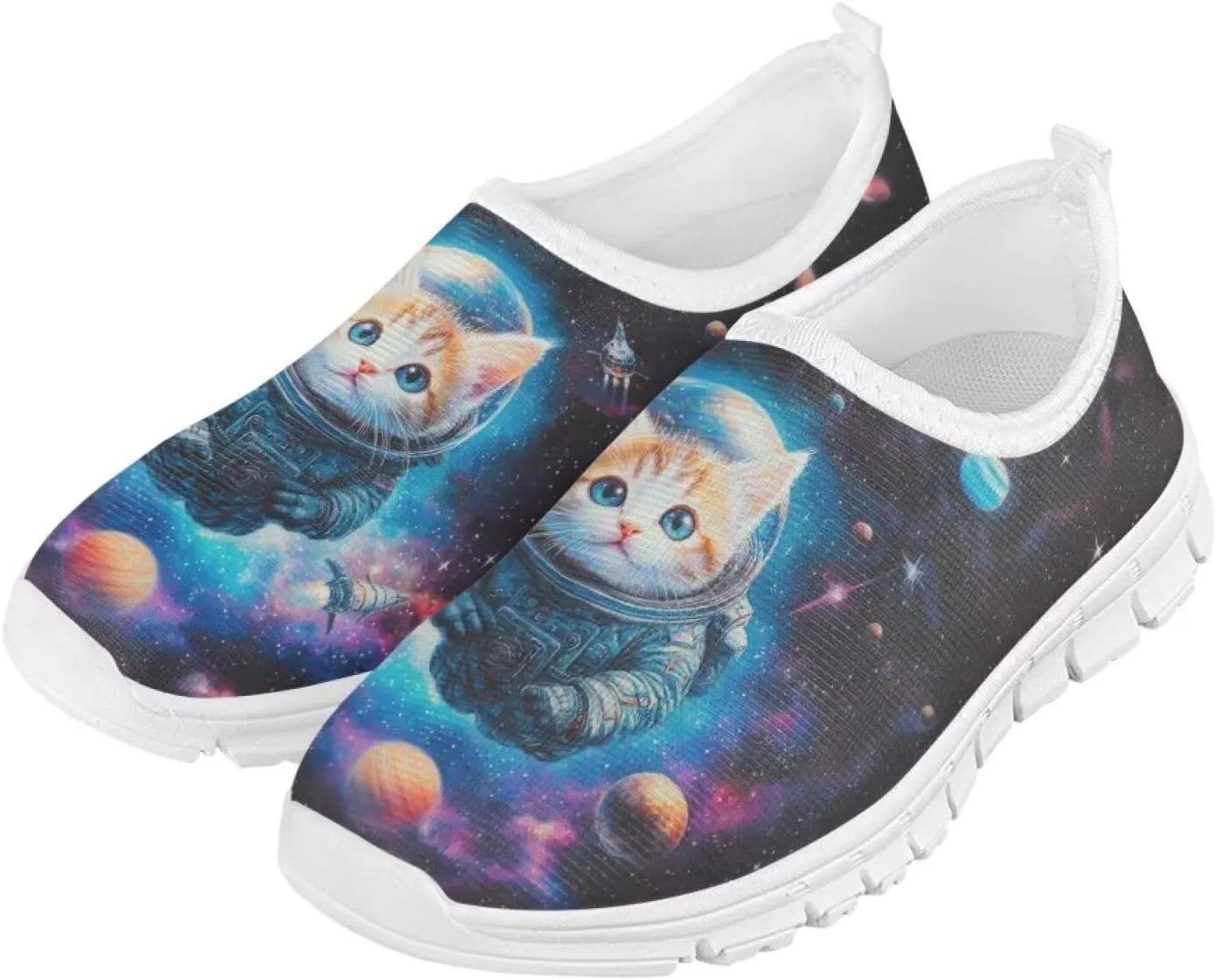 Kids Slip On Shoes Boys Sneakers Gym Shoes Space Themed Tennis Shoes