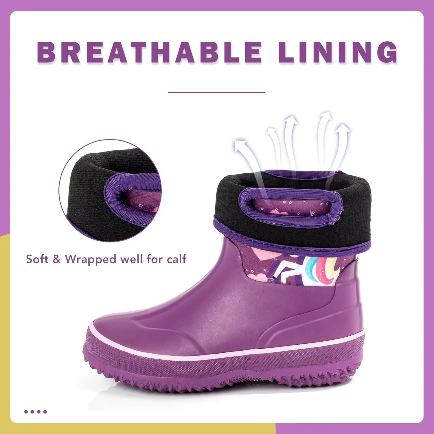 Kids Waterproof Neoprene Rain Boots Girls Boys Outdoor Mud Boots Children Insulated Rubber Snow Boots