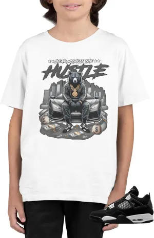Kids Youth Jordan 4 White Thunder T Shirt to Match Sneakers