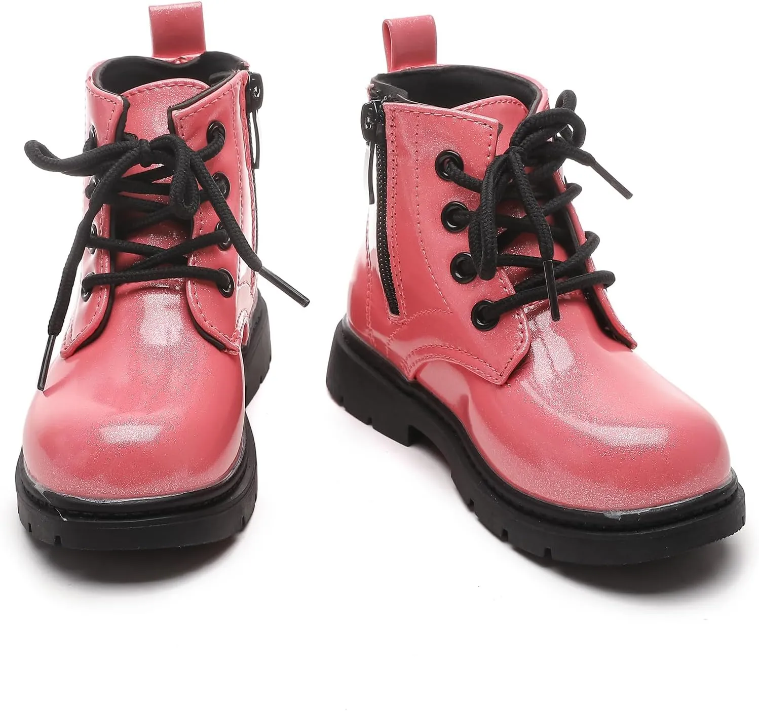 Komfyea Cute Children Boots Floral Print Girl Lace Up Boots （Toddler/Little Kids