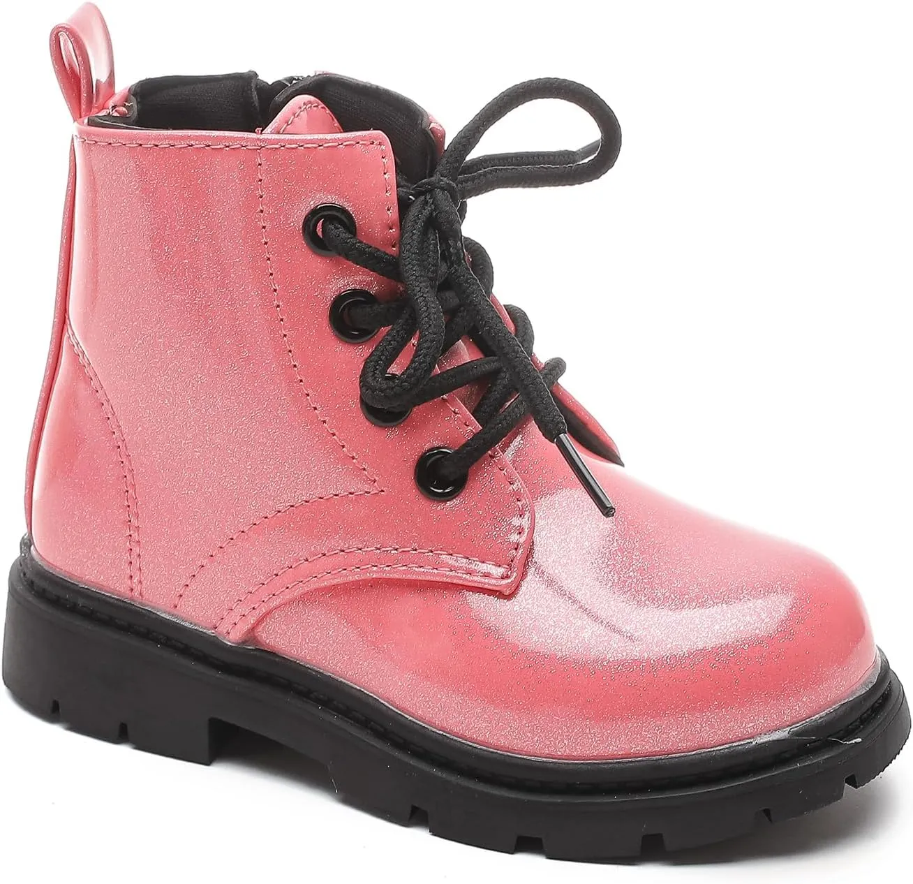 Komfyea Cute Children Boots Floral Print Girl Lace Up Boots （Toddler/Little Kids