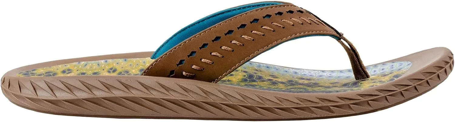 Korkers Fish Flip Sandals Bass w/Fixed Kling-On Deck Soles