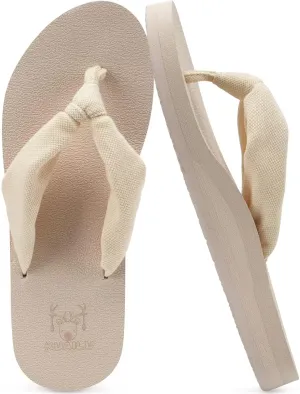 KuaiLu Flip Flops for Women with Arch Support Yoga Mat Comfortable Summer Beach Walking Thong Cushion Sandals Slip On Indoor Outdoor