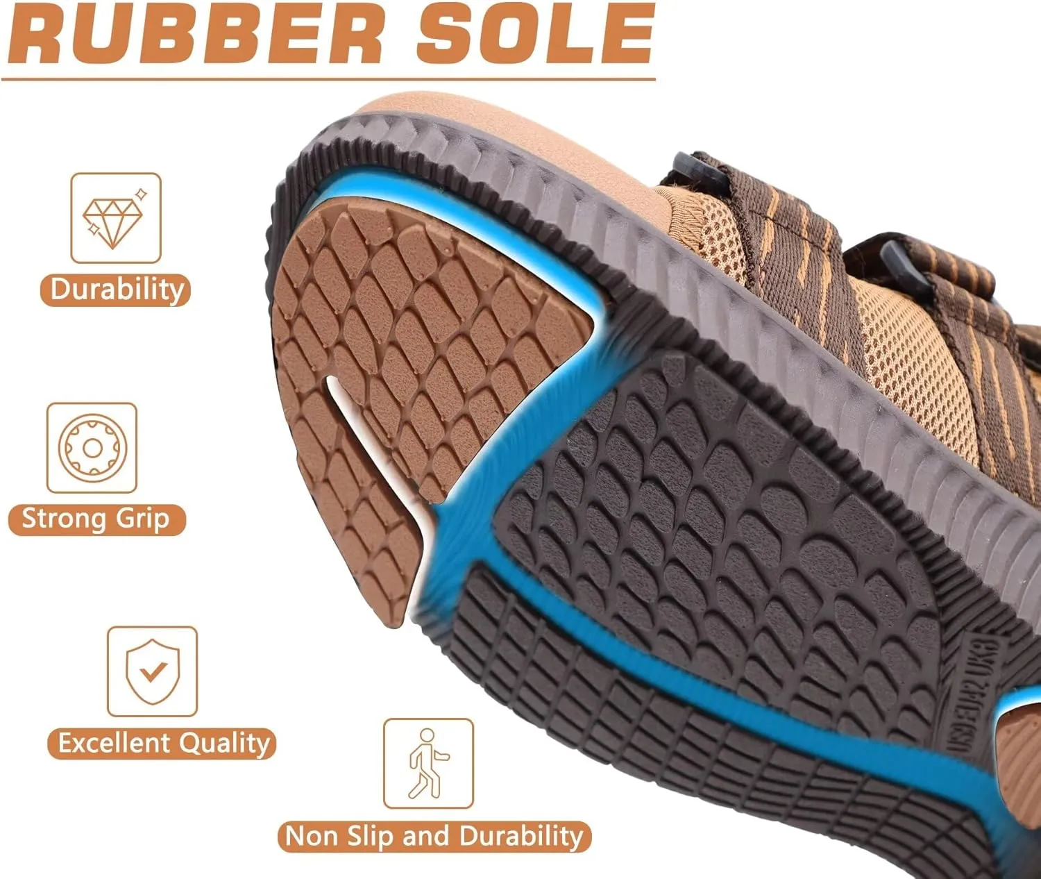 KuaiLu Mens Hiking Sandals with Arch Support Orthopedic Walking Recovery Sandals for Plantar Fasciitis Open Toe Summer Athletic Sport Comfortable Cushion Breathable Outdoor Water Sandals Size7-13