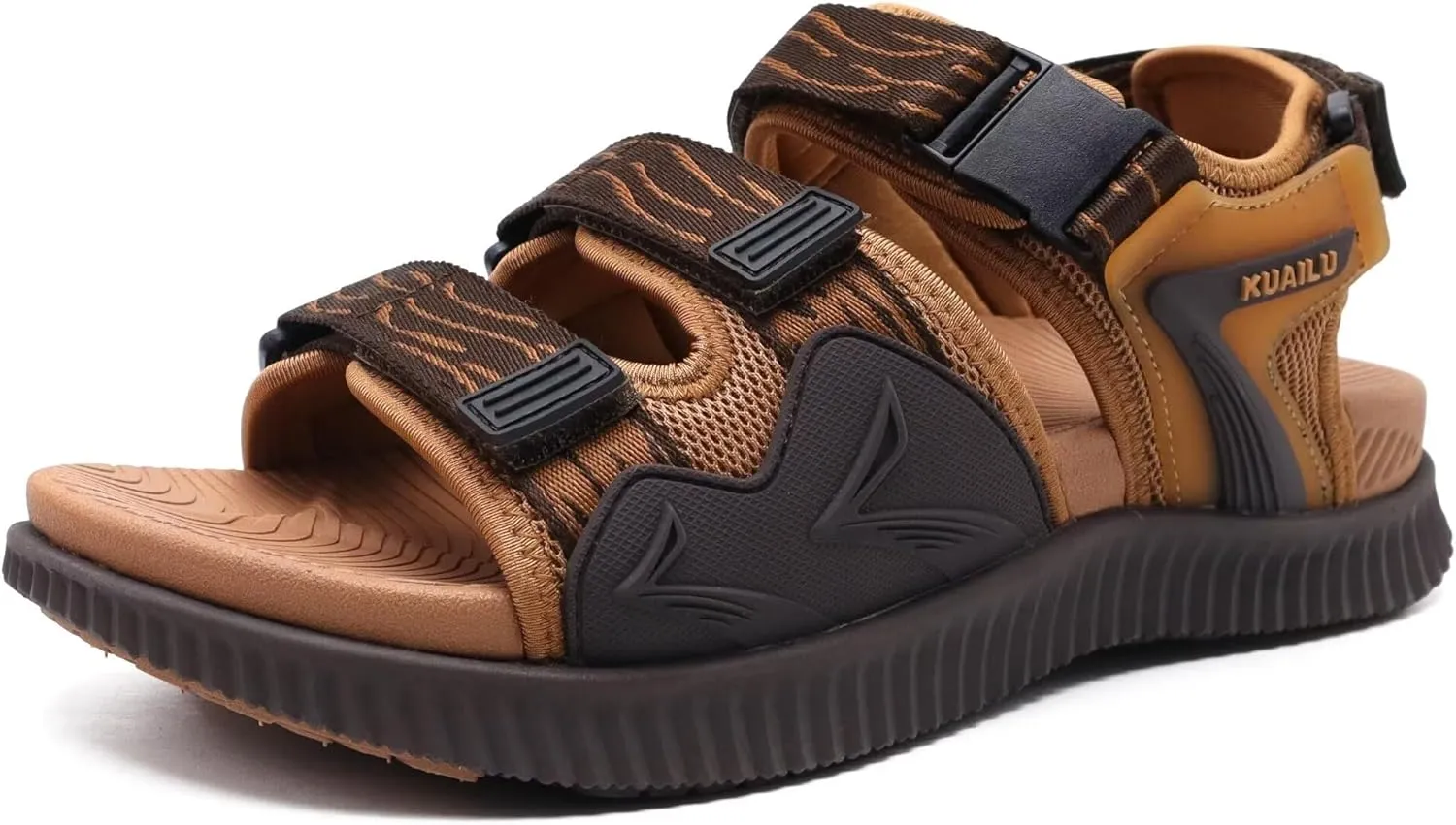 KuaiLu Mens Hiking Sandals with Arch Support Orthopedic Walking Recovery Sandals for Plantar Fasciitis Open Toe Summer Athletic Sport Comfortable Cushion Breathable Outdoor Water Sandals Size7-13