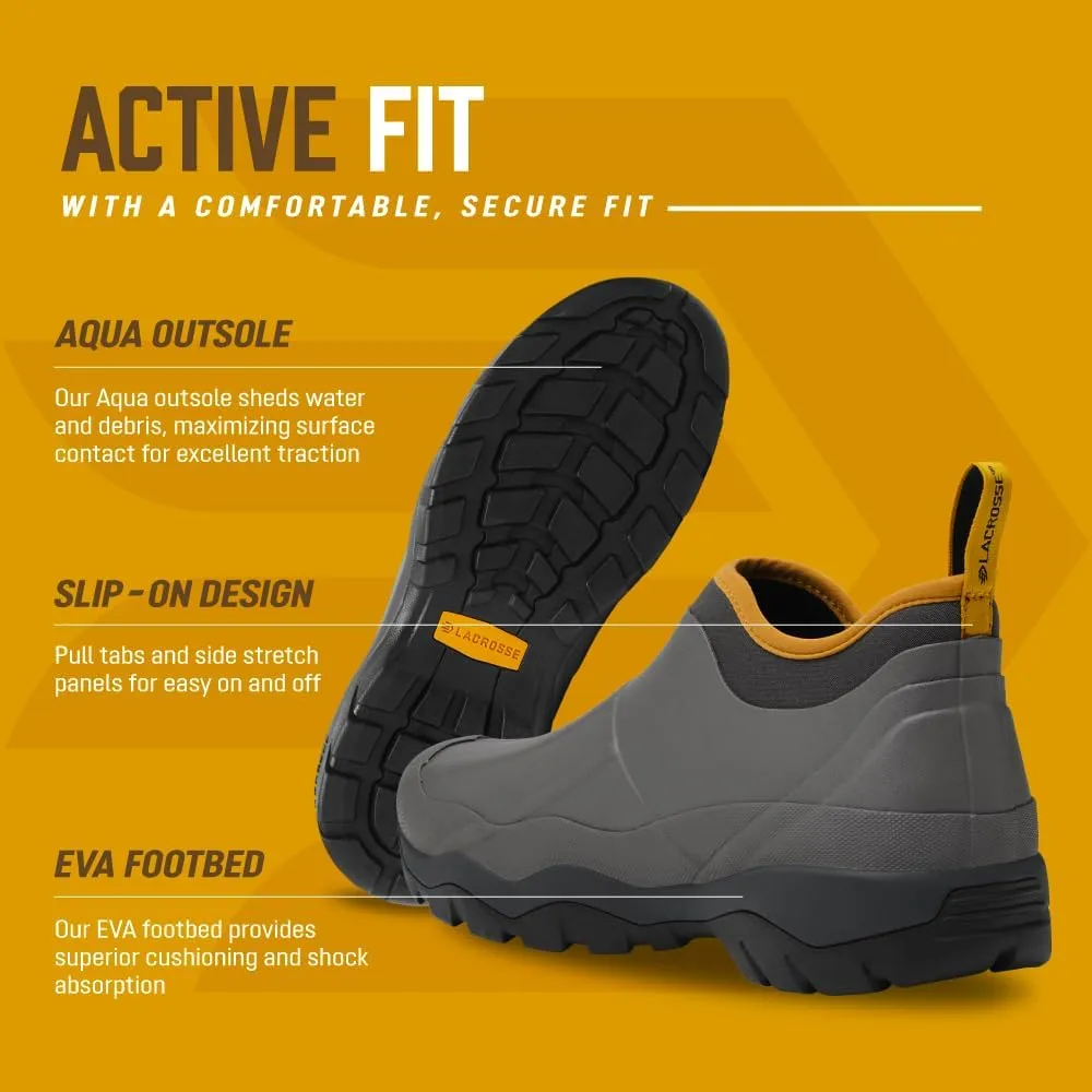 LaCrosse Alpha Muddy 4.5" Rubber Boots for Men Featuring Waterproof Rubber, Pull-On Design, and Eva Footbed