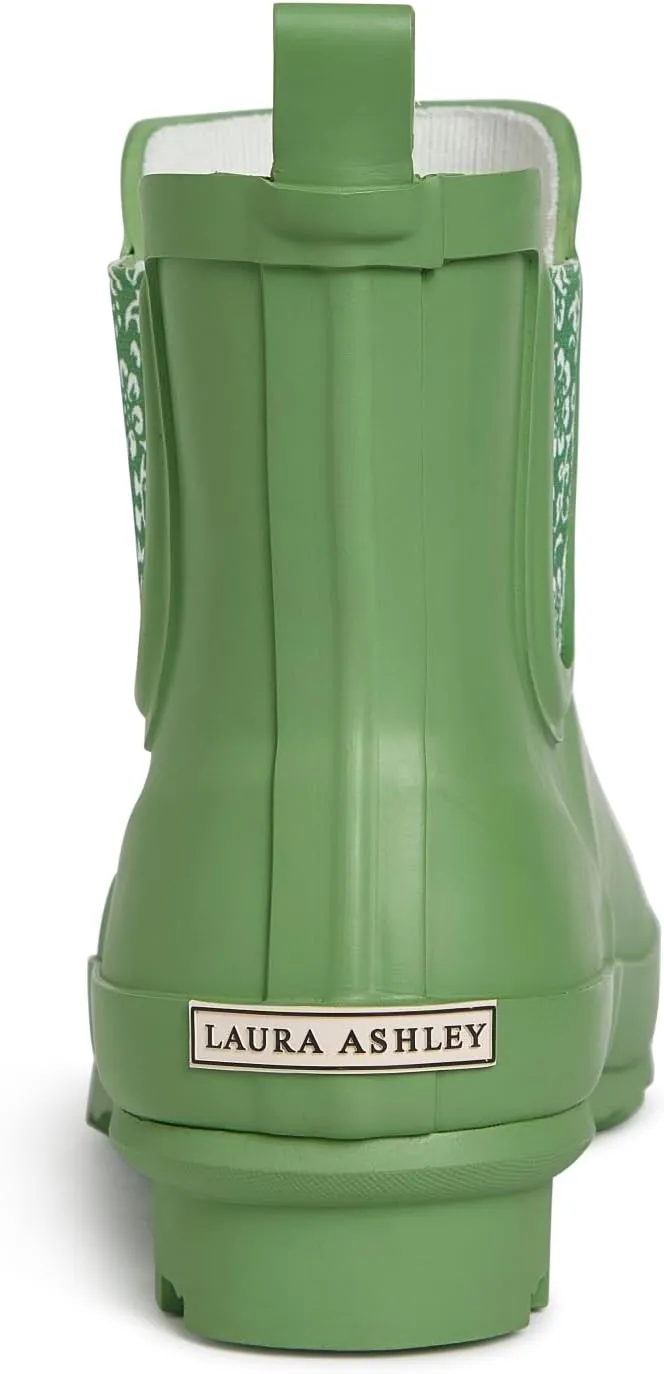Laura Ashley Ladies ELASTIC Mid Cut Ankle Height Rubber Rain Boots