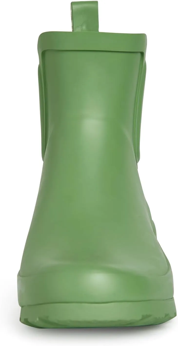 Laura Ashley Ladies ELASTIC Mid Cut Ankle Height Rubber Rain Boots