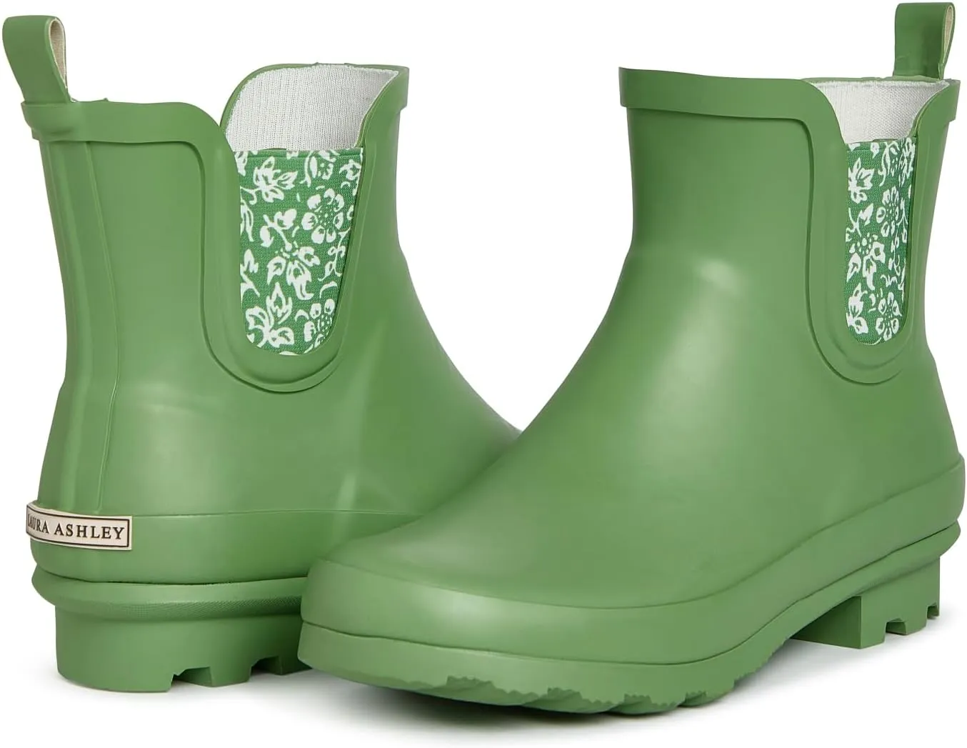 Laura Ashley Ladies ELASTIC Mid Cut Ankle Height Rubber Rain Boots