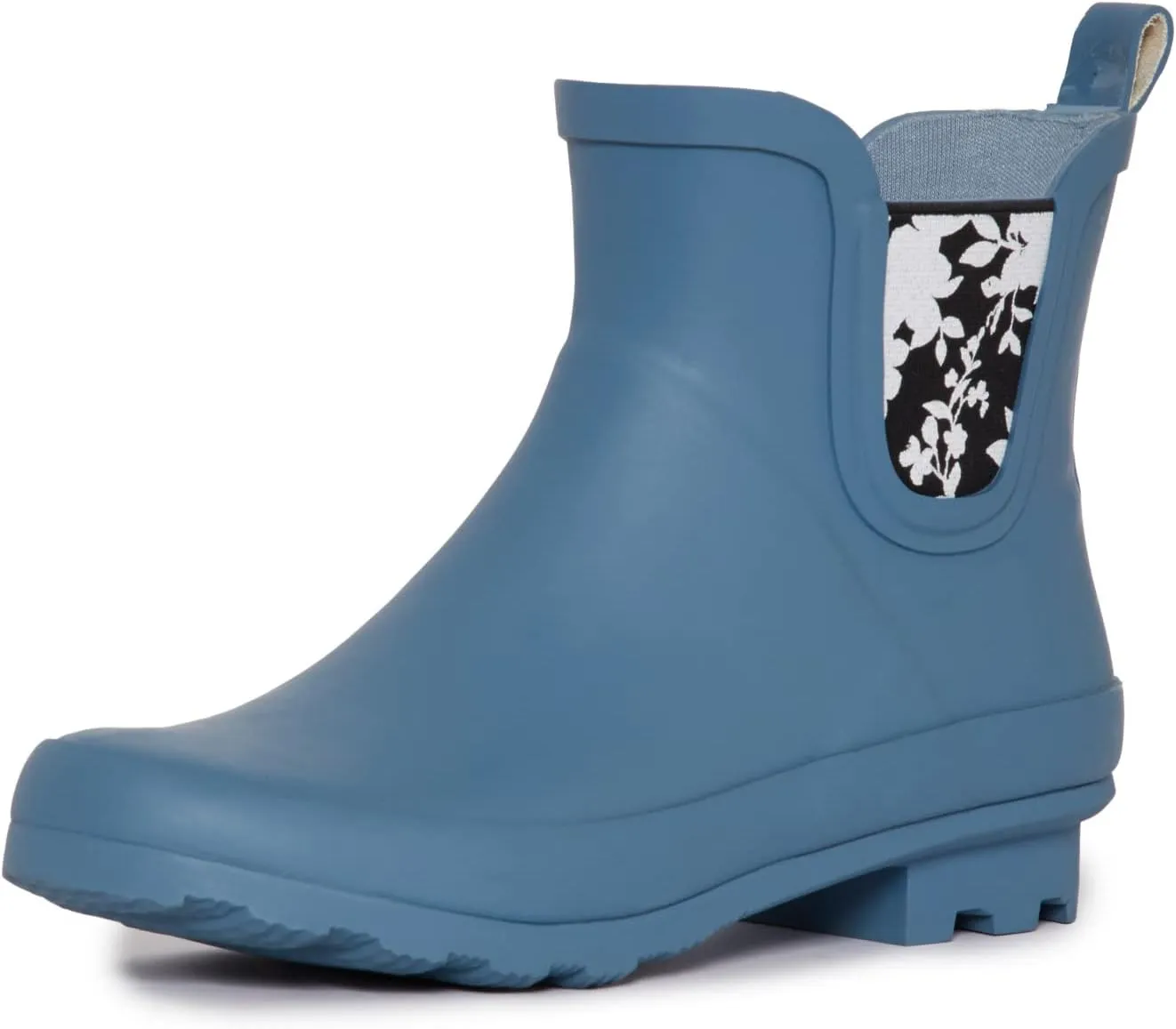 Laura Ashley Ladies Mid Cut Ankle Height Rubber Rain Boots, Lightweight Waterproof Booties for Women