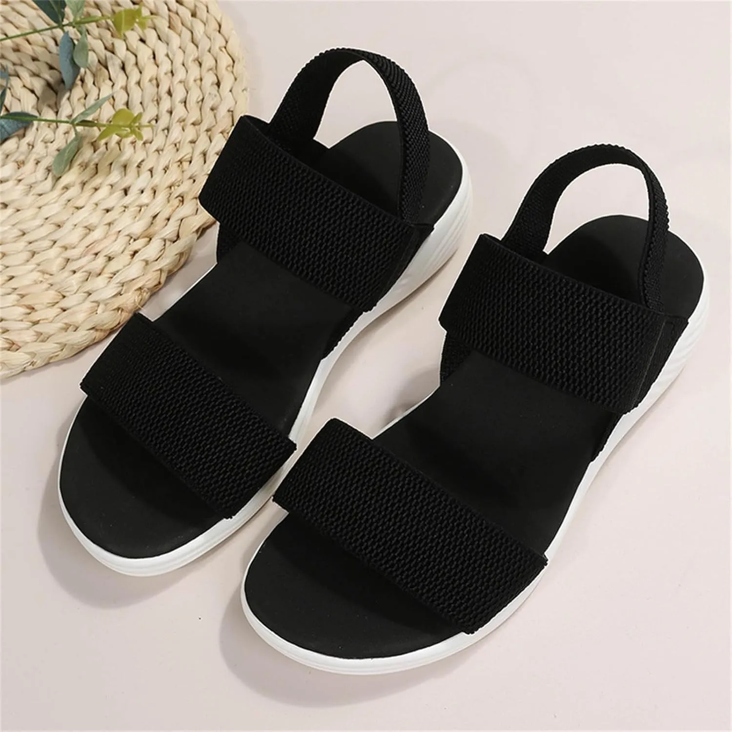 Light Weight Hiking Sandals for Women, Comfortable Athletic Quick-Drying Walking Water Sandals with Ankle Straps and Soft Insole for Beach Vacation Adventure