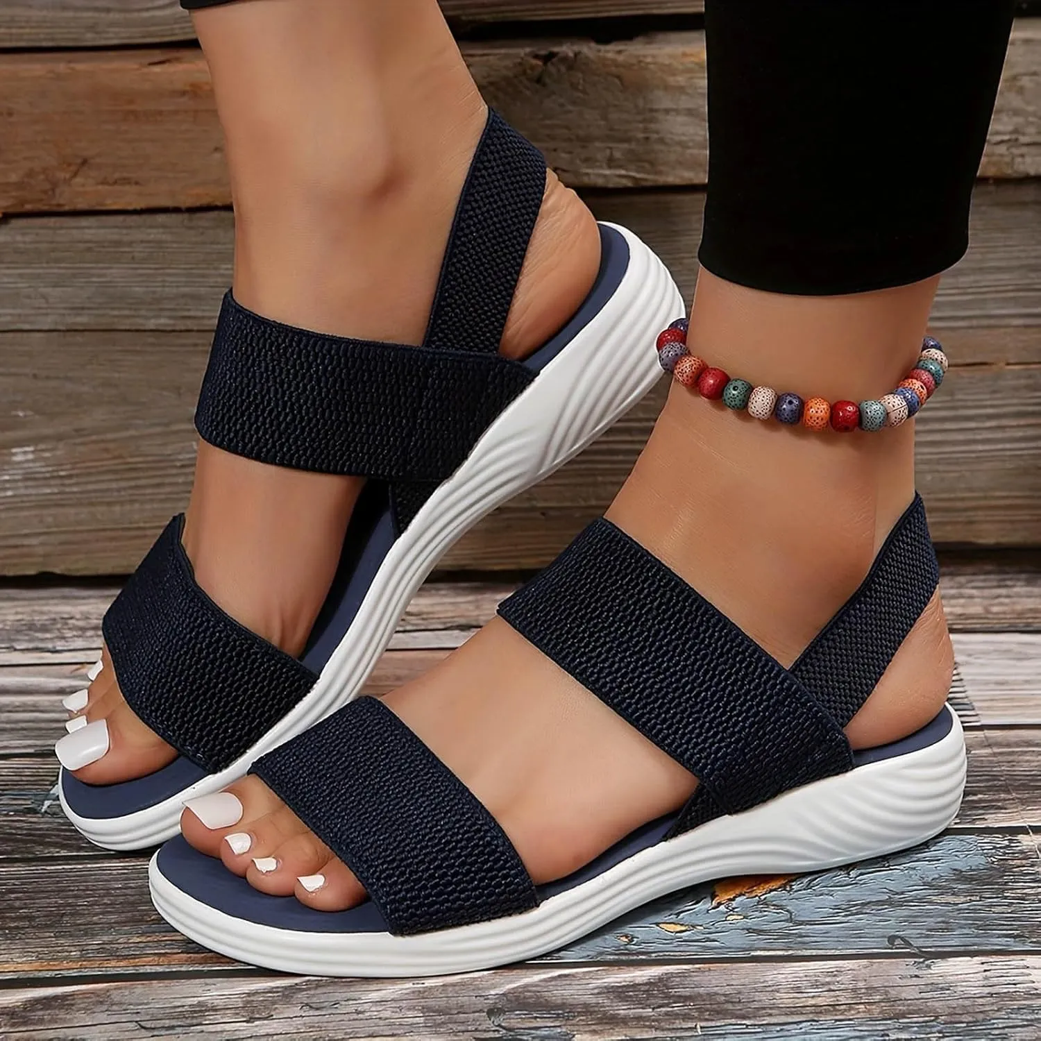 Light Weight Hiking Sandals for Women, Comfortable Athletic Quick-Drying Walking Water Sandals with Ankle Straps and Soft Insole for Beach Vacation Adventure