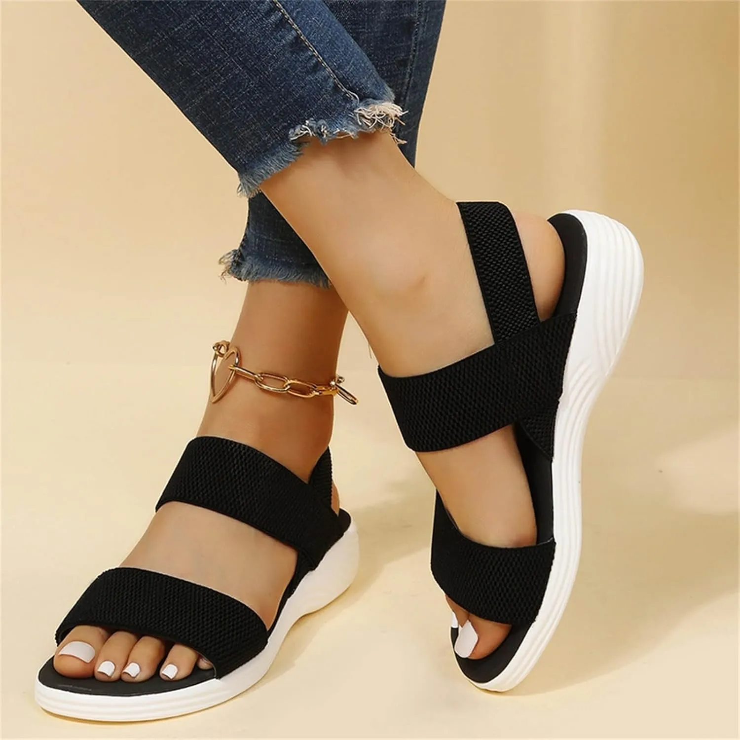 Light Weight Hiking Sandals for Women, Comfortable Athletic Quick-Drying Walking Water Sandals with Ankle Straps and Soft Insole for Beach Vacation Adventure