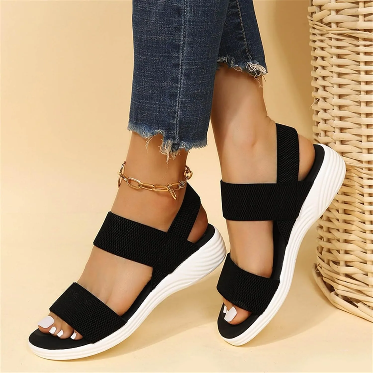 Light Weight Hiking Sandals for Women, Comfortable Athletic Quick-Drying Walking Water Sandals with Ankle Straps and Soft Insole for Beach Vacation Adventure