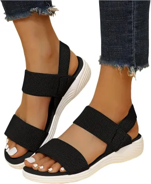 Light Weight Hiking Sandals for Women, Comfortable Athletic Quick-Drying Walking Water Sandals with Ankle Straps and Soft Insole for Beach Vacation Adventure