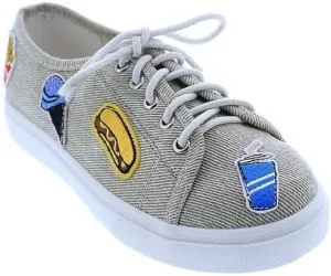 Liliana Kids Patch Denim Sneaker - Trendy Children's Shoes with Fun Denim Patchwork Design, Comfortable Casual Footwear for Boys and Girls, K-Lanny-1