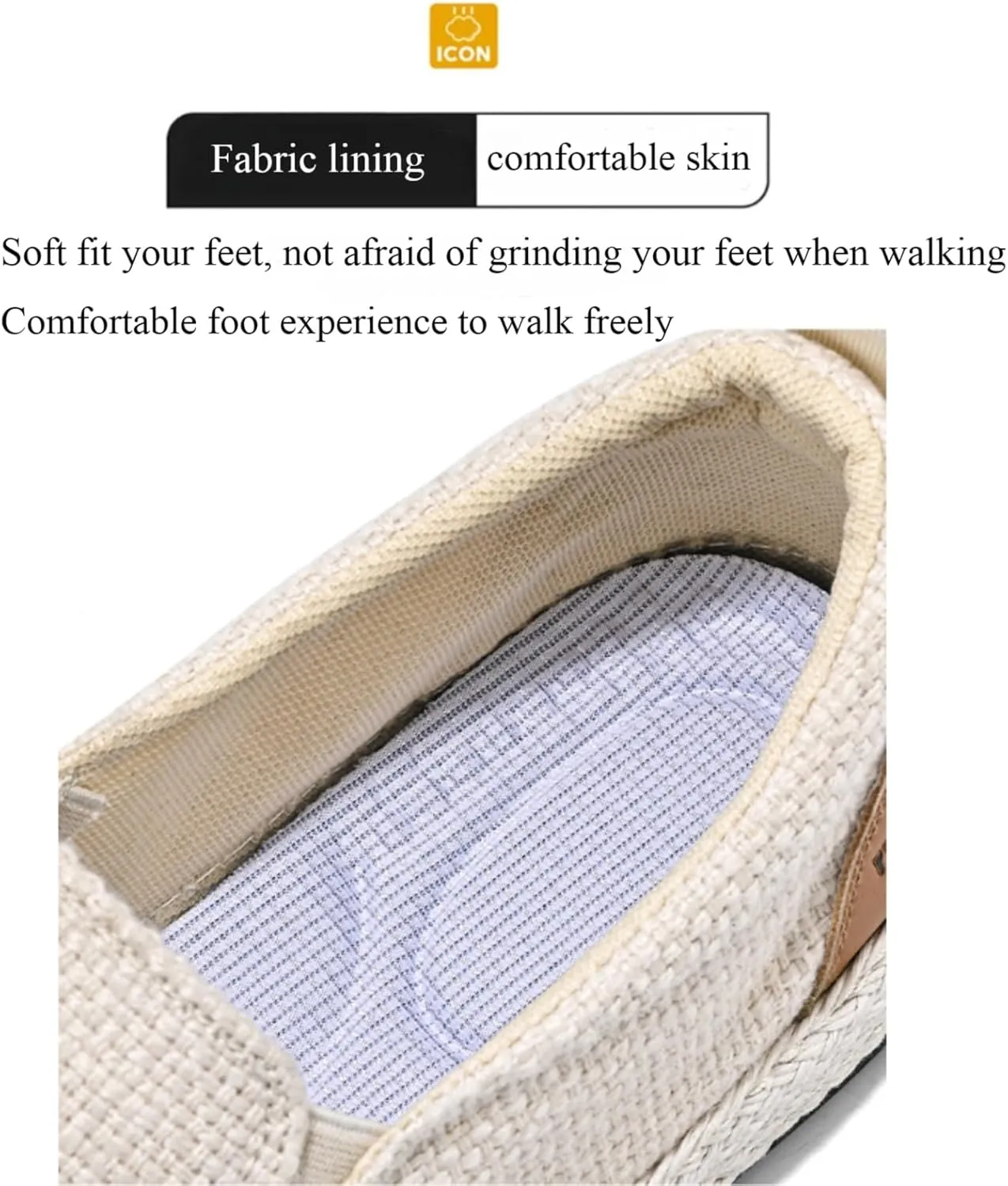 Linen Espadrilles for Men,Straw Casual Canvas Slip On Loafers,Solid Color Comfortable Breathable Espadrilles.