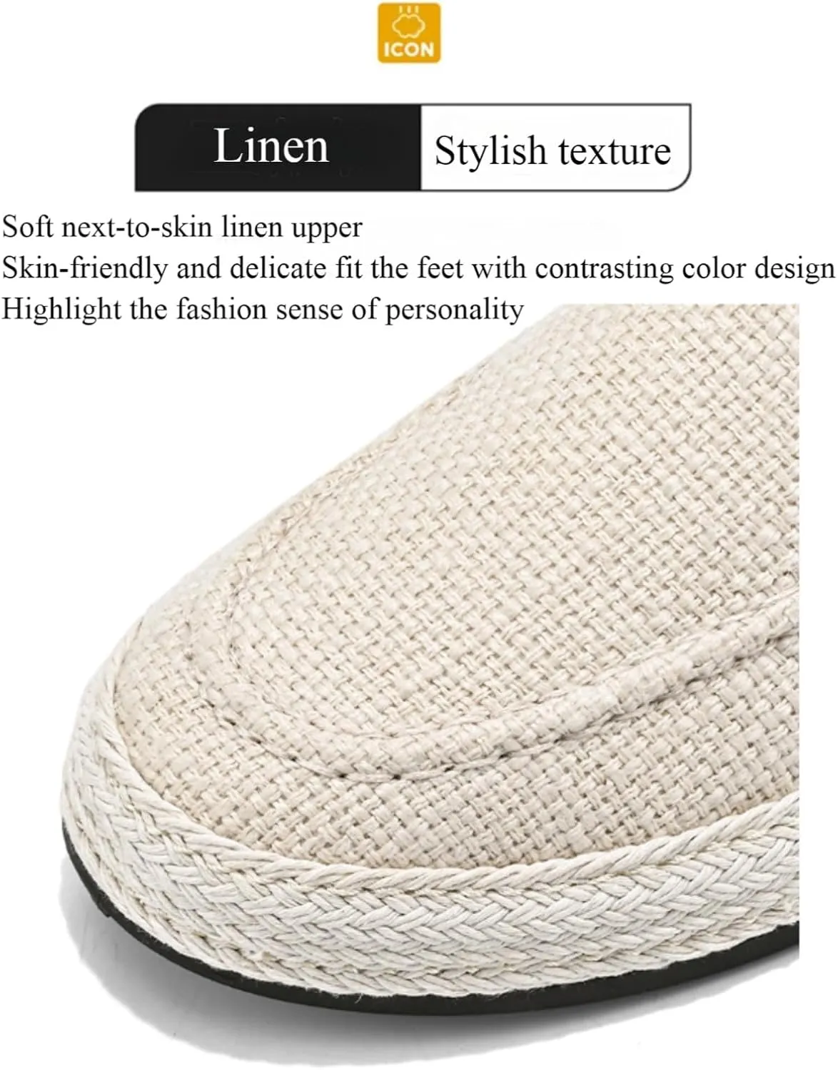 Linen Espadrilles for Men,Straw Casual Canvas Slip On Loafers,Solid Color Comfortable Breathable Espadrilles.