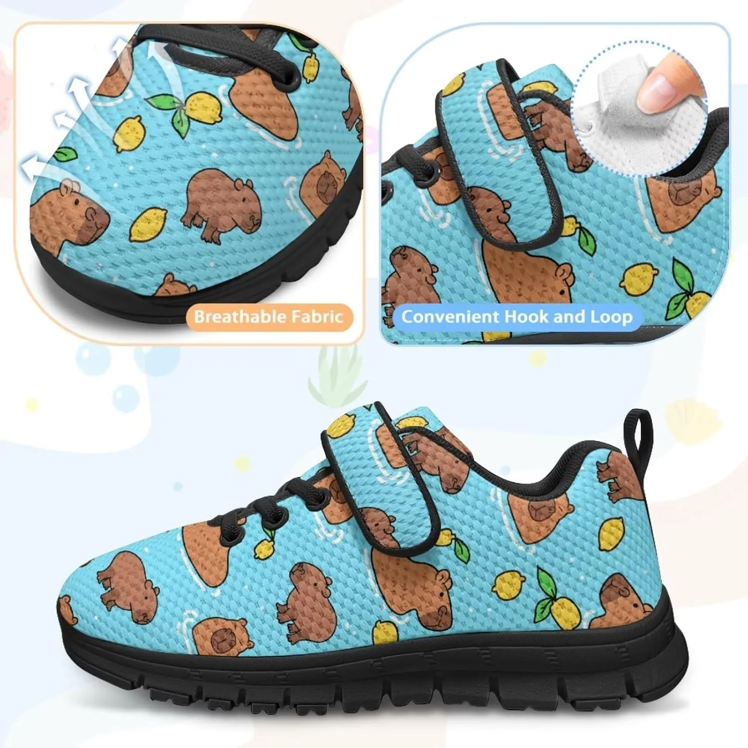 Little Kids Athletic Shoes for Boys Girls Sport Athletic Gym Walking Strap Sneakers Fitness Shoe