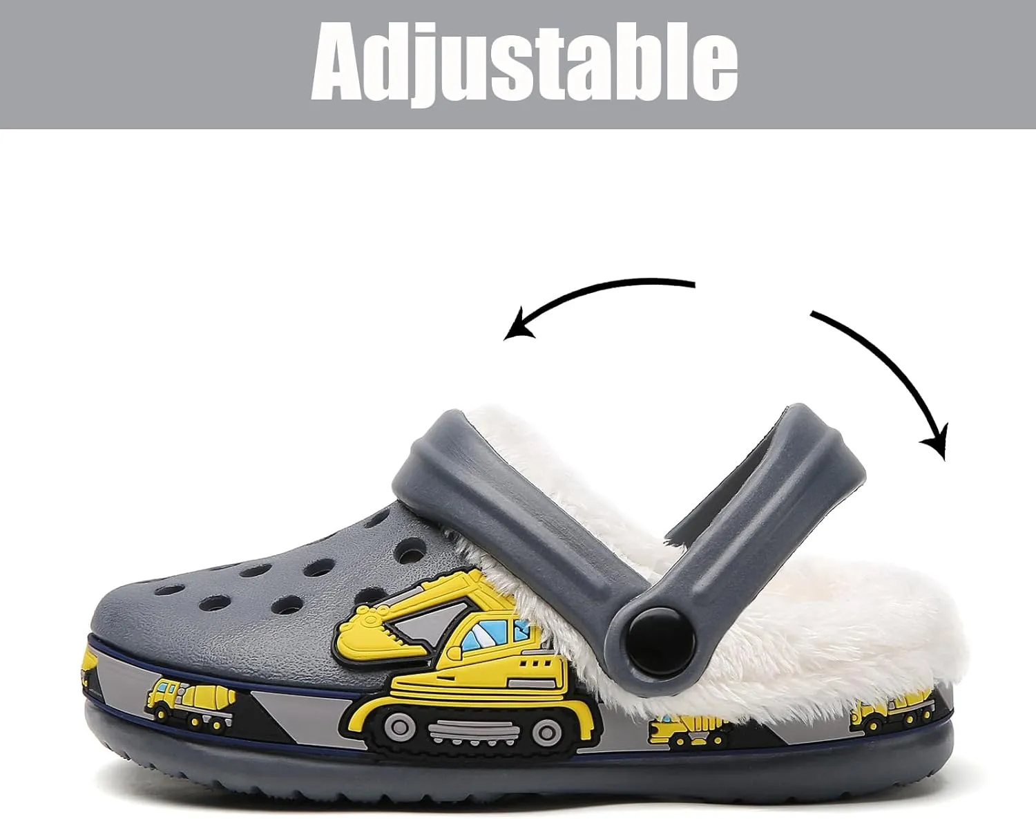 Little Kids Lined Clogs Boys Garden Slippers Kids Plush Warm Slippers Girls Fuzzy Plush Lined Home Bedroom Slippers