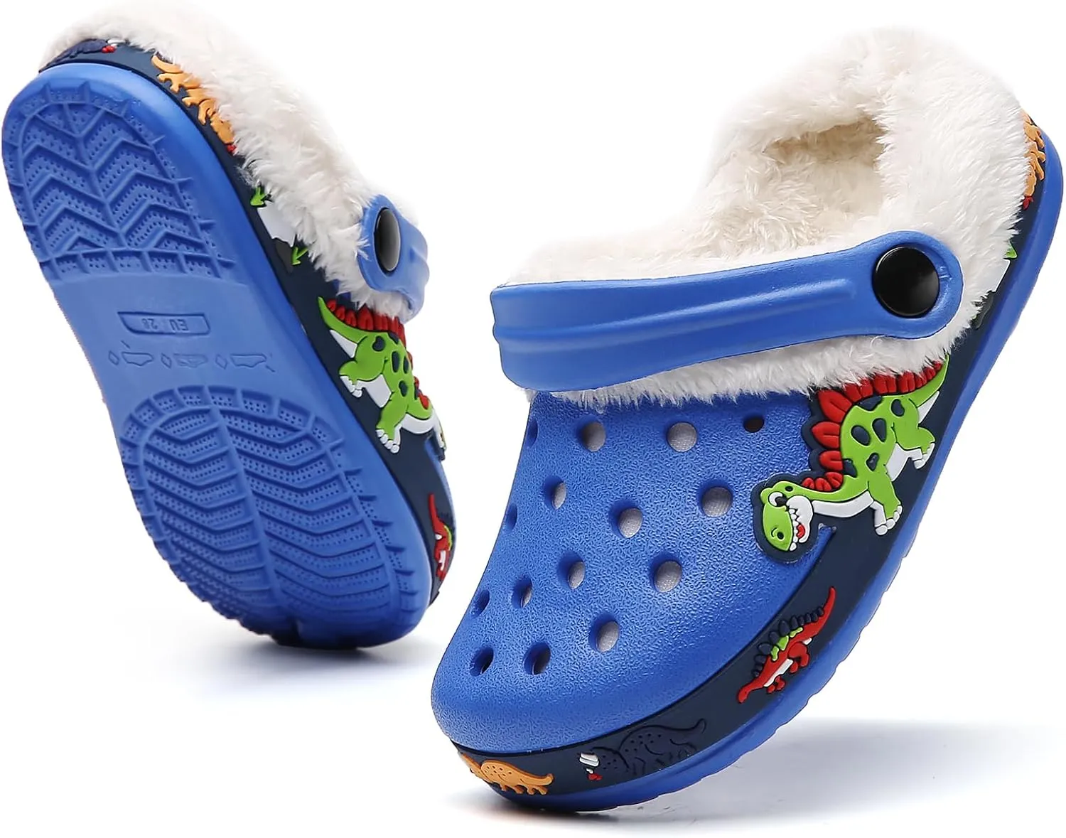 Little Kids Lined Clogs Boys Garden Slippers Kids Plush Warm Slippers Girls Fuzzy Plush Lined Home Bedroom Slippers