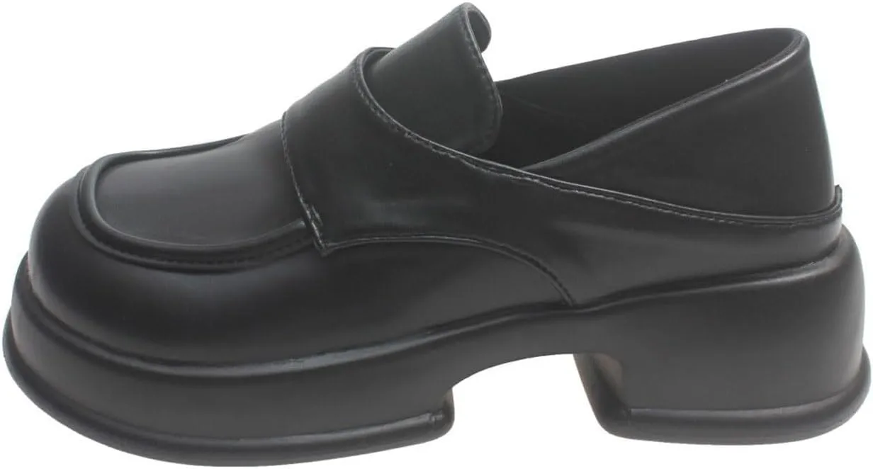 Loafers for Women Women's Casual Thick Soled Leather Shoes Stylish and Comfortable Footwear for Everyday Wear