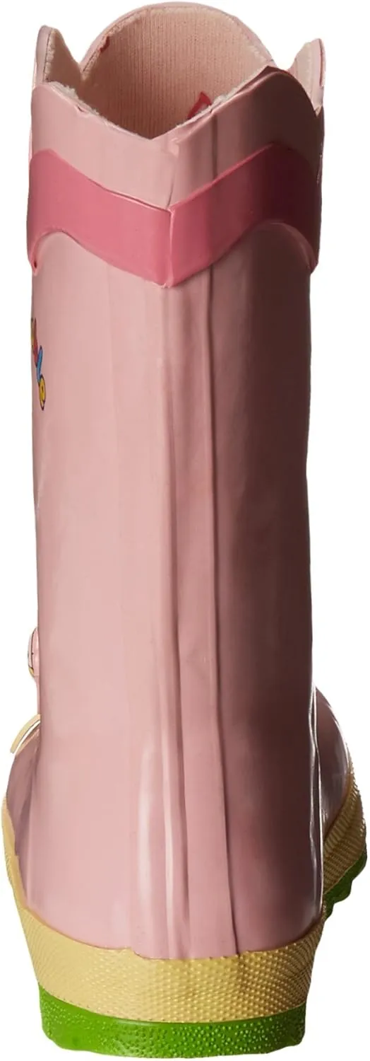 Lotus Flower Yellow and Pink Natural Rubber Rain Boot