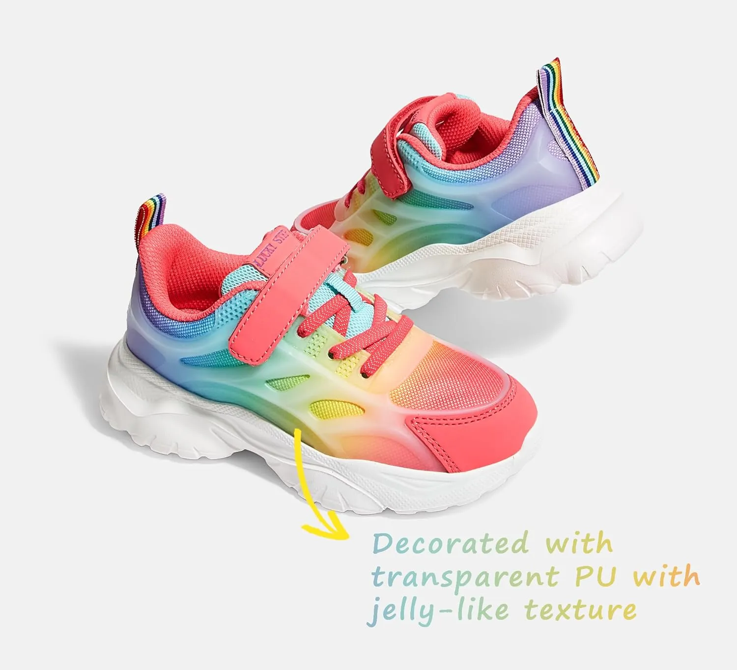 LUCKY STEP Kids Shoes Boys Girls Unisex-Child Running Tennis Shoes School Students Spring and Autumn Hook and Loops Strap Casual Shoes for Toddler/Little Kid/Big Kid
