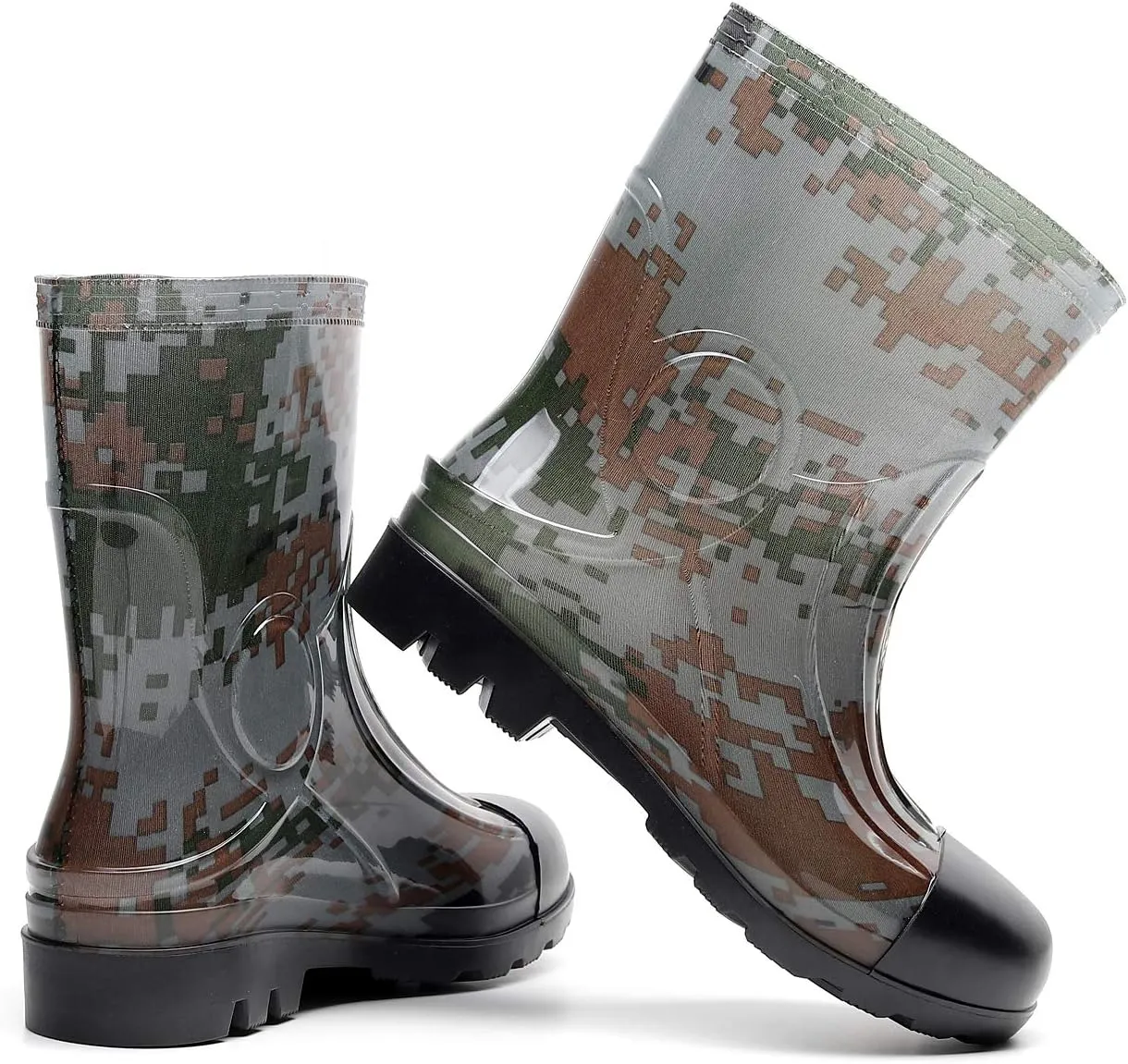 Man Knee High Rubber Rainboots Camo Waterproof Rubber Boots for Garden Man Rain Footwear Size