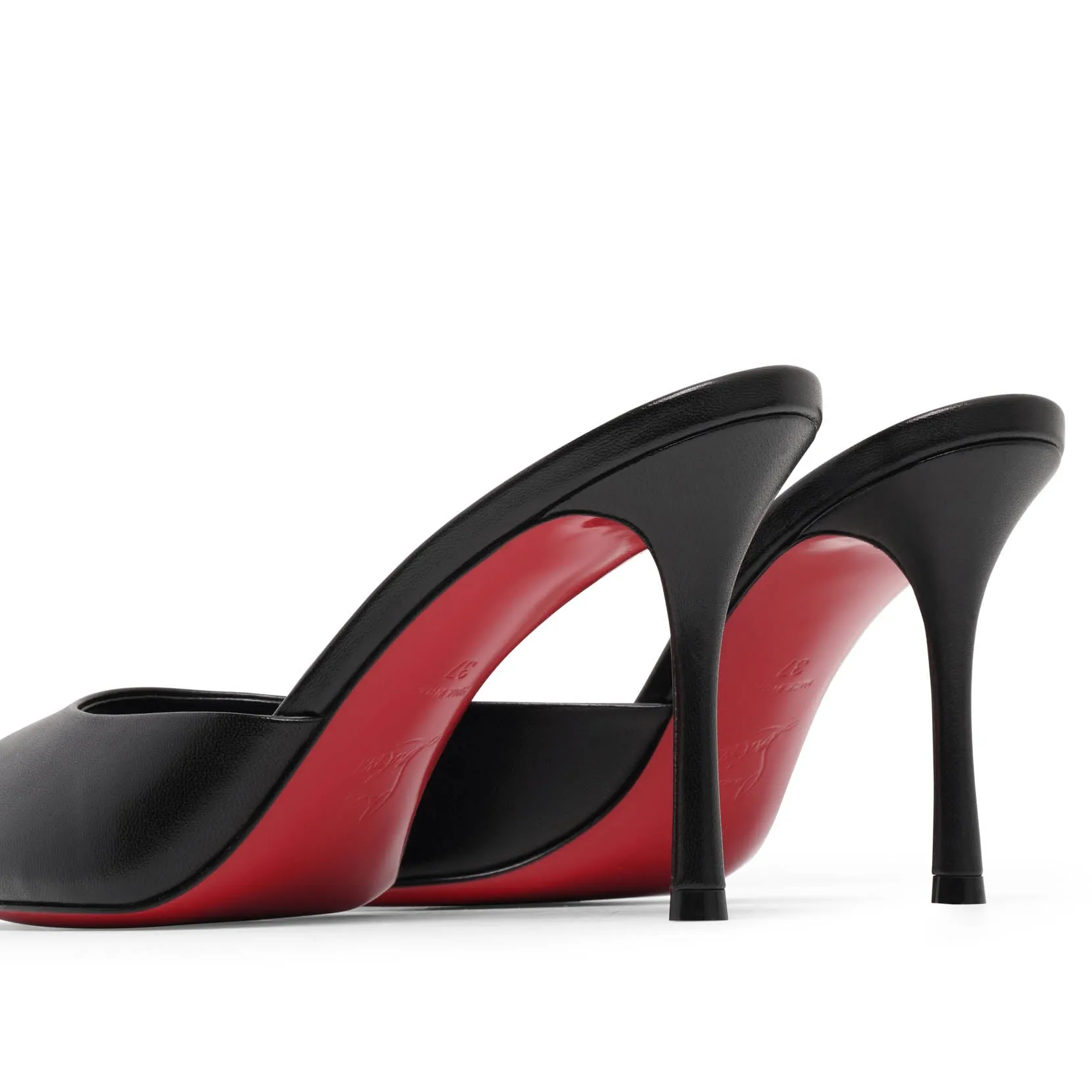 Me Dolly 85 black leather mules