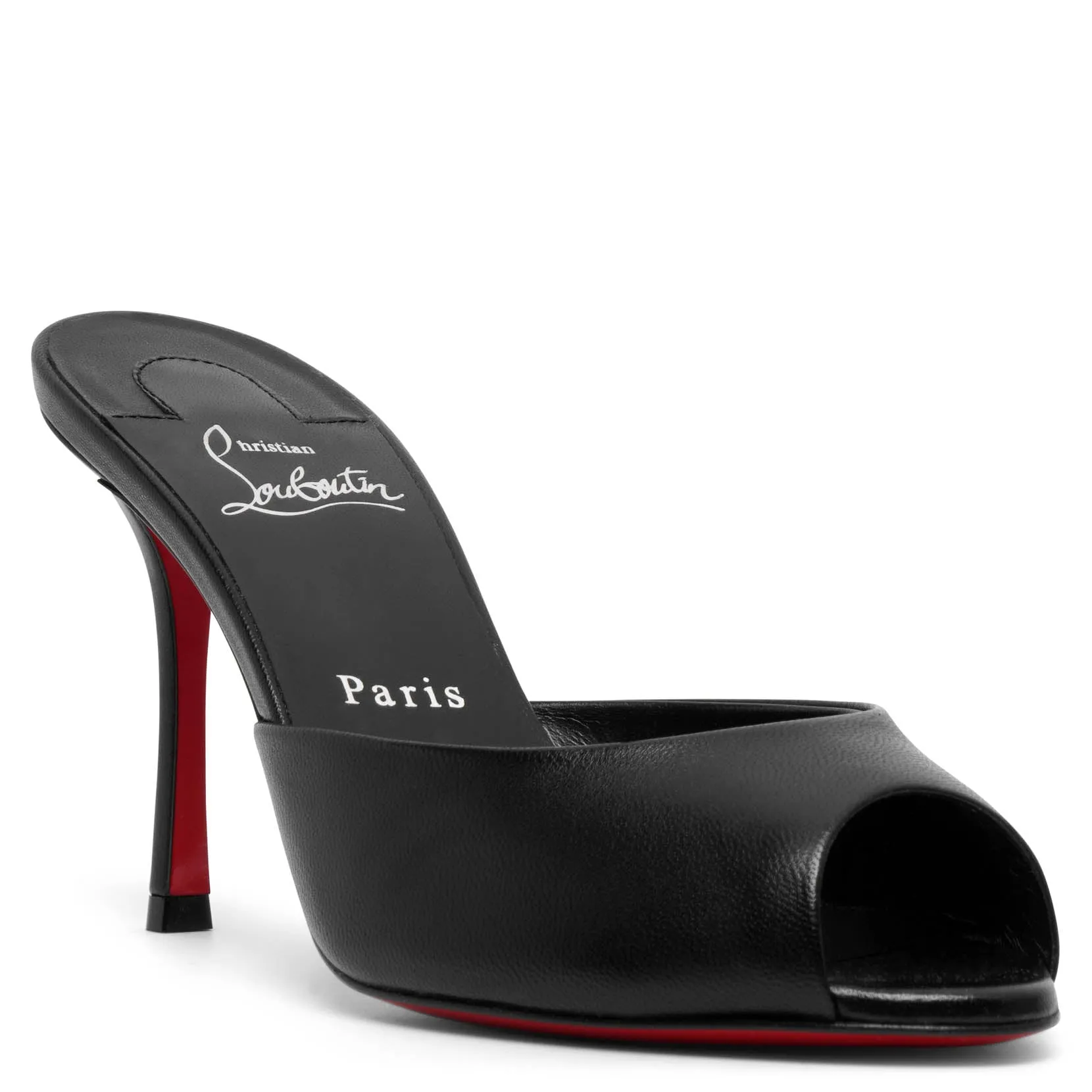 Me Dolly 85 black leather mules