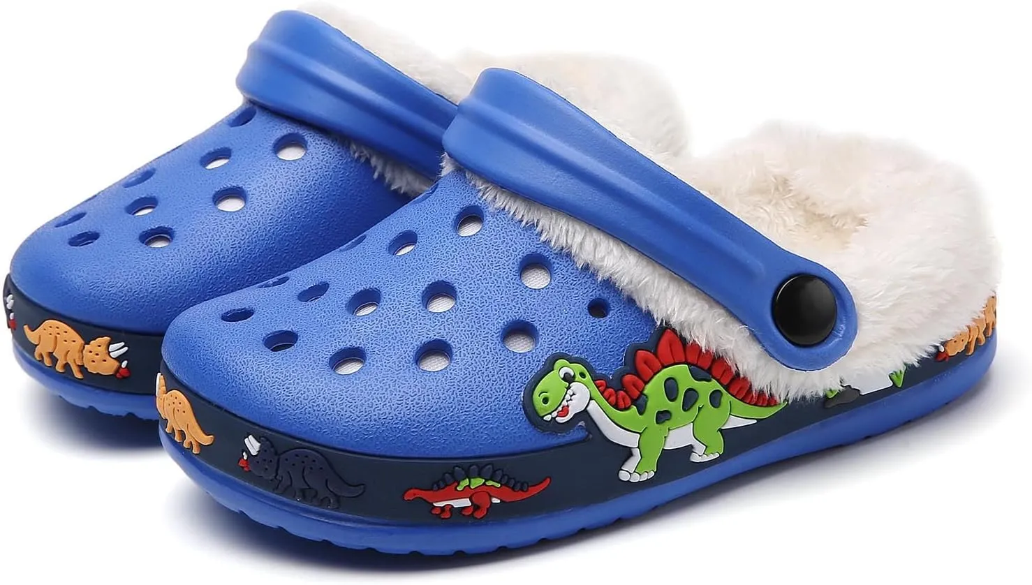 Meidiastra Kids Fur Lined Clogs Shoes Slip On Garden Shoes Non Slip House Home Slippers for Boys Girls
