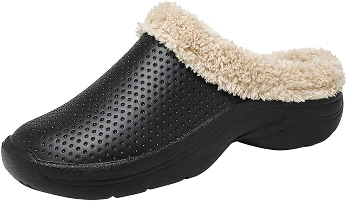 Meidiastra Women’s Mens Fur Lined Clogs Slipper Lightweight Waterproof House Slippers