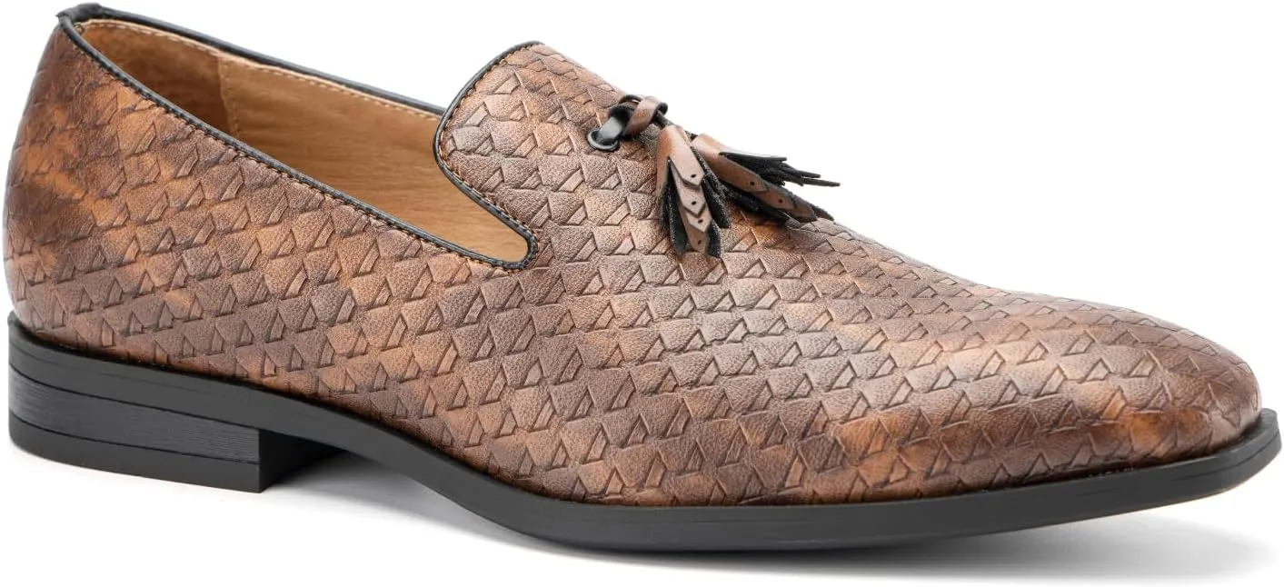 Meijiana Men’s Fashion Loafers Wedding Dress Shoes for Men with Tassel Embellishment