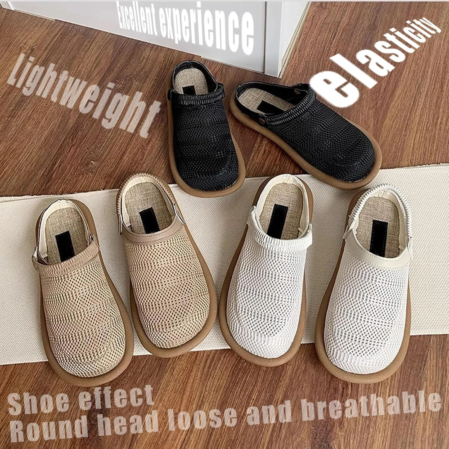 Men Women sandals round toe woven slippers House Slippers Sandals Breathable Slip On Home Shoes Indoor Outdoor Mules