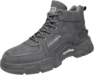 Men Work Boots Steel Toe Hiking Sneakers Shoes Warm Fur Lined Women Safety Toe Shoes with Zipper Waterproof Platform Shoes Work Hike Grounded Footwear